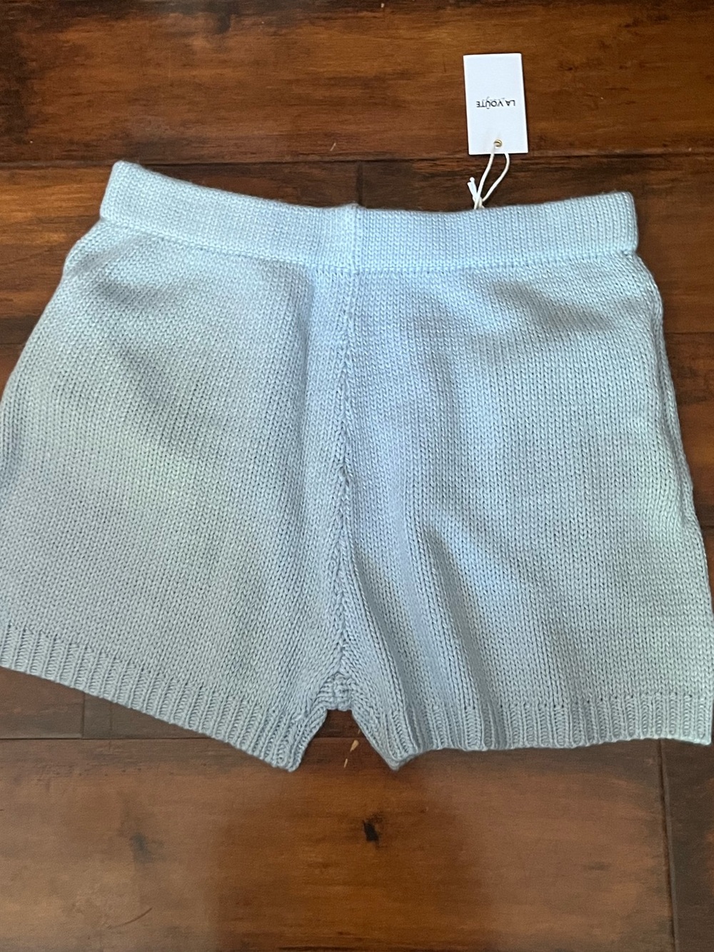 Light Blue High-Waist Knit Women’s Shorts